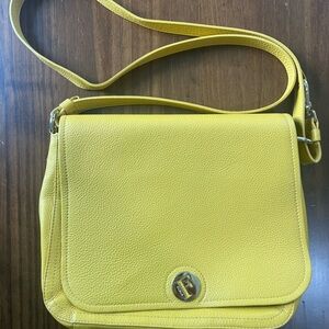 Furla Yellow Leather Shoulder Bag